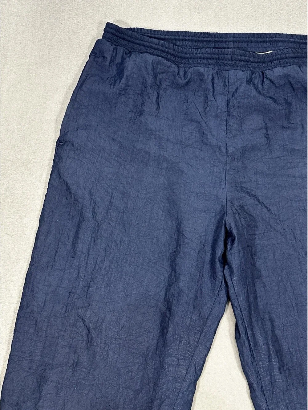 Vintage Reebok Track Pants Mens Large Navy Nylon Joggers Y2K Windbreaker